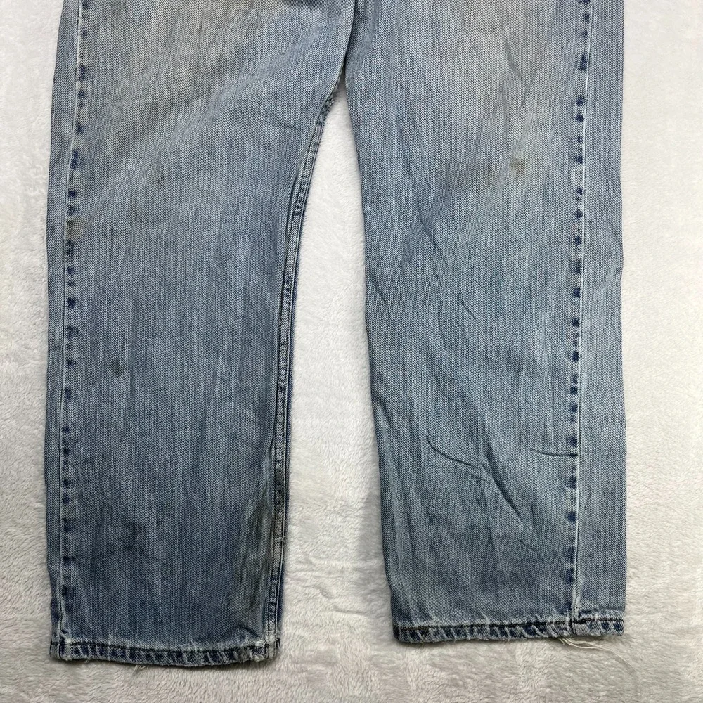 Levi's 505 Straight Leg Jeans Men's 34X31 Blue Denim Pockets Zip‎ Fly - Flaws